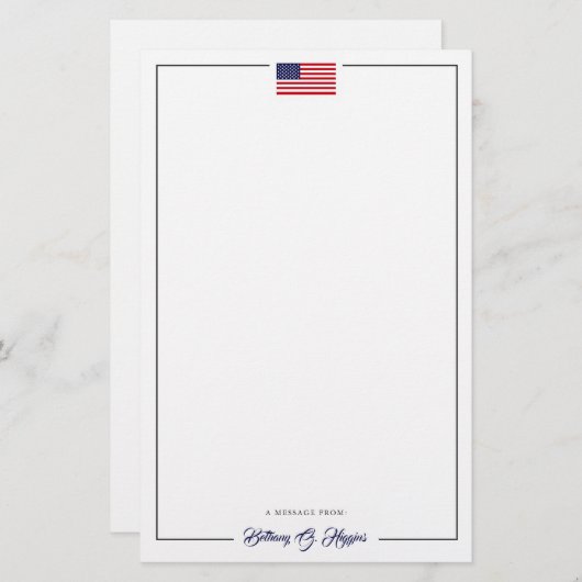 愛国スタイルアメリカ国旗 |オフィス文書  便箋 (正面/裏面)