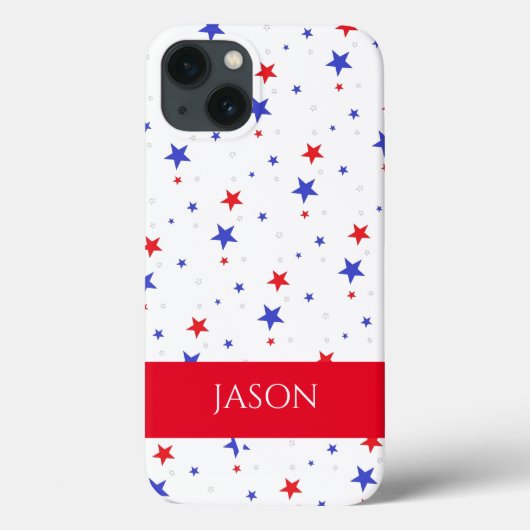 愛国スターとイニシャル入りiPhoneケース Case-Mate iPhoneケース (裏面)