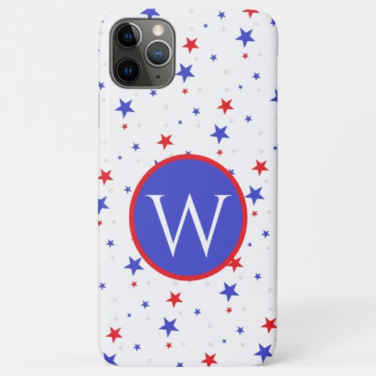 愛国スターとイニシャル入りiPhoneケース Case-Mate iPhoneケース (裏面)