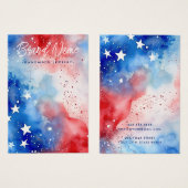 愛国スター水彩耳飾りディスプレイカード (正面&裏面)