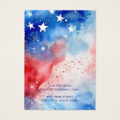 愛国スター水彩耳飾りディスプレイカード (裏面)