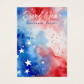 愛国スター水彩耳飾りディスプレイカード (正面)