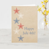 愛国スター7月4日グリーティングカード カード (黄色い花)