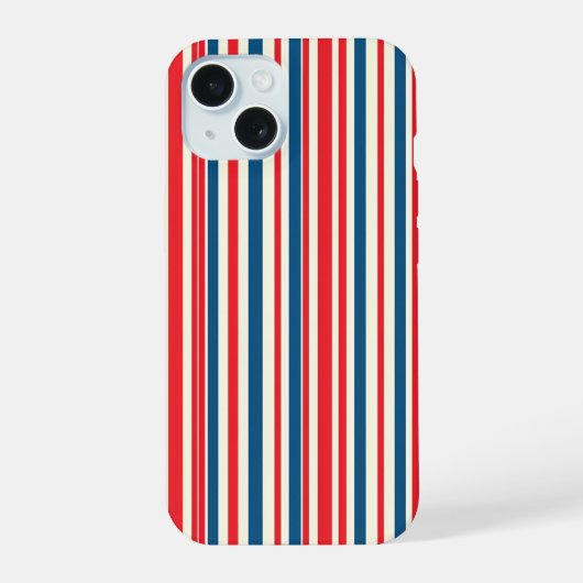 愛国ストライプ iPhone 15ケース (裏面)