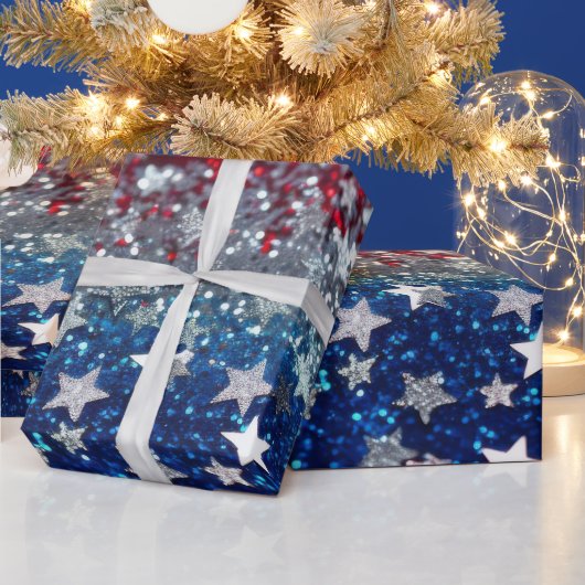 愛国スパンコール ラッピングペーパー (クリスマス)