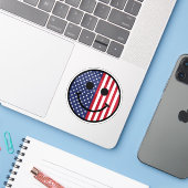 愛国スマイルフェイスアメリカ国旗赤白青 シール (ノートパソコンとiPhone)