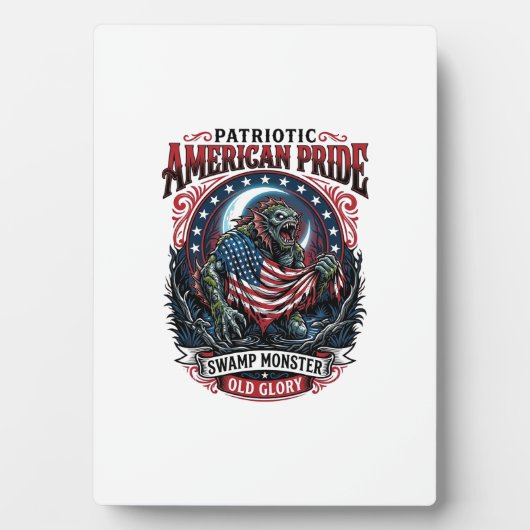 愛国スワンプモンスターアメリカ国旗ホラー モンスターP フォトプラーク (正面)