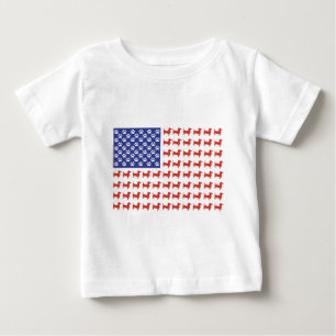 愛国ダックスフンド - アメリカ国旗 ベビーTシャツ