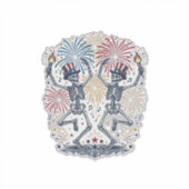 愛国ダンシングスケルトン花火7月4日 シール (正面)