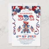 愛国チキンサングラス7月4日BBQパーティー 招待状 (正面)