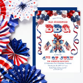 愛国チキンサングラス7月4日BBQパーティー 招待状