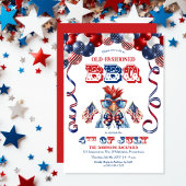 愛国チキンサングラス7月4日BBQパーティー 招待状