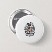 愛国チキン飼育者ベクターグラフィックTシャツ_1 缶バッジ (正面&裏面)