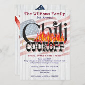 愛国チリ素朴クックオフ国旗秋パーティー 招待状 (正面/裏面)