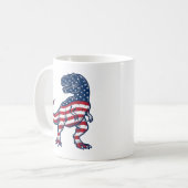 愛国ティラノサウルスアメリカ国旗恐竜デザイン1 コーヒーマグカップ (正面左)