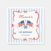 愛国テーマの誕生日ナプキン 4th スタンダードカクテルナプキン (正面)