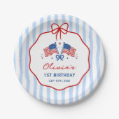 愛国テーマの誕生日ペーパープレート 4日 ペーパープレート (正面)