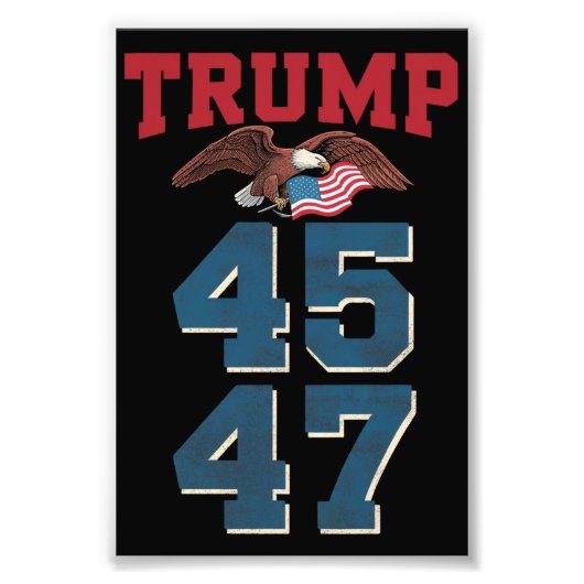 愛国トランプ勝利45と47トランプ勝者 フォトプリント            (正面)