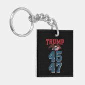 愛国トランプ勝利 45と47 トランプ勝者 キーホルダー (正面左)