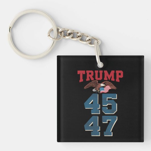 愛国トランプ勝利 45と47 トランプ勝者 キーホルダー (正面)