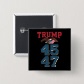 愛国トランプ勝利 45と47 トランプ勝者 缶バッジ (正面&裏面)