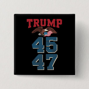 愛国トランプ勝利 45と47 トランプ勝者 缶バッジ