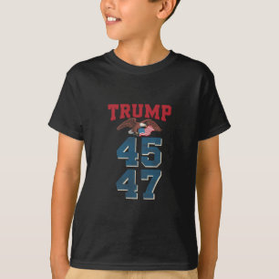 愛国トランプ勝利 45と47 トランプ勝者 Tシャツ