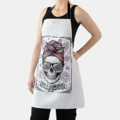 愛国ドクロ 花火 古風な彫刻Tシャツ_ エプロン (インサイチュ)