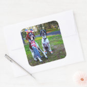 愛国ドッグズホリデーお祝いスクエアステッカー スクエアシール (封筒)