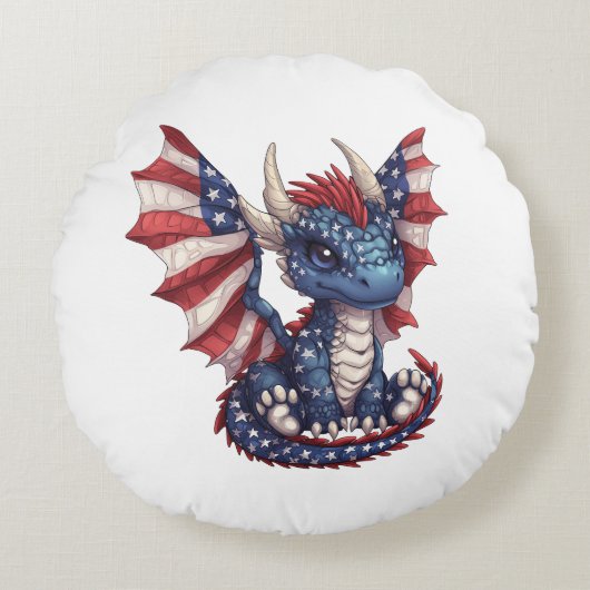 愛国ドラゴン ラウンドクッション (正面)