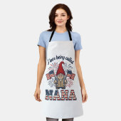 愛国ナナノームヴィンテージ祖母Tシャツデザイン エプロン (着用した状態)