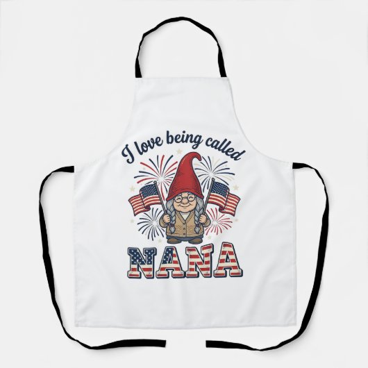 愛国ナナノームヴィンテージ祖母Tシャツデザイン エプロン (正面)
