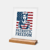 愛国ナースベクターグラフィックTシャツ アクリルサイン (傾斜)
