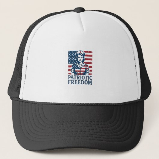 愛国ナースベクターグラフィックTシャツ キャップ (正面)