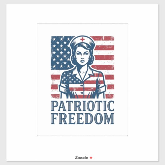 愛国ナースベクターグラフィックTシャツ シール (シート)