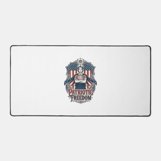 愛国ナースベクターグラフィックTシャツ_1 デスクマット (正面)