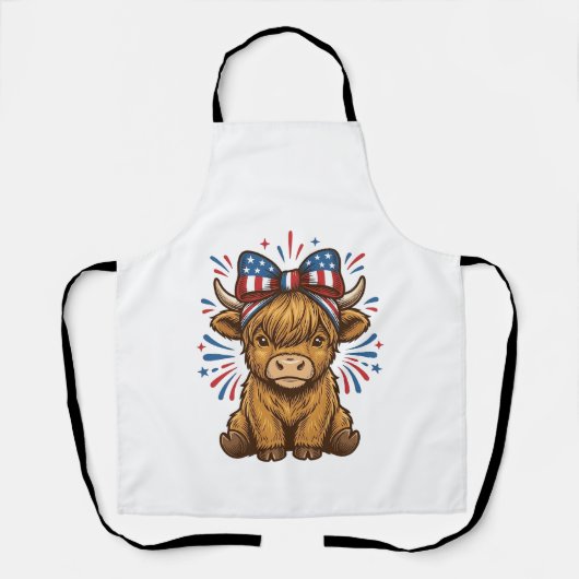 愛国ハイランドカウリボンベクターデザイン (2)_1 エプロン (正面)