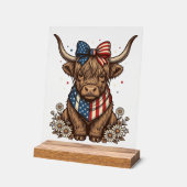 愛国ハイランドカウレトロ アクリルサイン (傾斜)