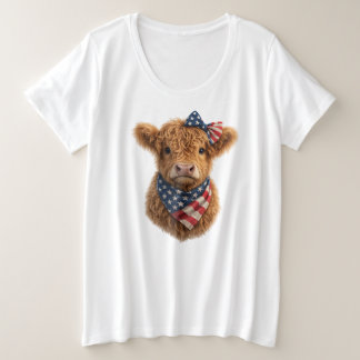 愛国ハイランド仔牛 プラスサイズTシャツ