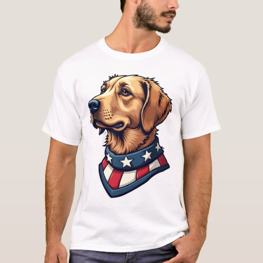 愛国ハウンドマスコットヴィンテージ犬Tシャツ 4 Tシャツ (正面)
