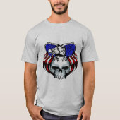 愛国ハクトウランのドクロ カスタマイズ可能 Tシャツ (正面)