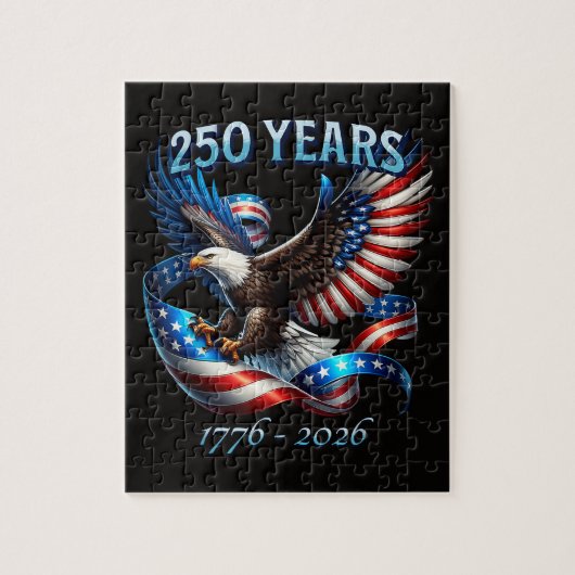 愛国ハクトウワシと国旗 250周年 1776-2026 ジグソーパズル (縦)