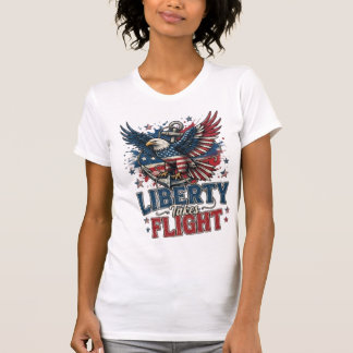 愛国ハクトウワシTシャツ - アメリカ国旗ハクトウワシ Tシャツ