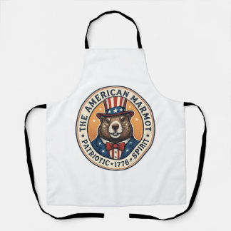 愛国ハタネズミビンテージ彫刻Tシャツデザイン エプロン