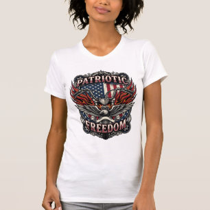 愛国ハンドルバー バイカー ロード フリーダム パ Tシャツ