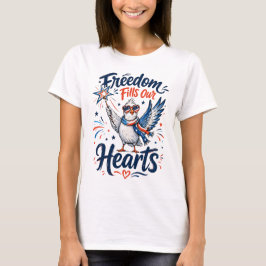 愛国ハートグラフィックTシャツ Tシャツ