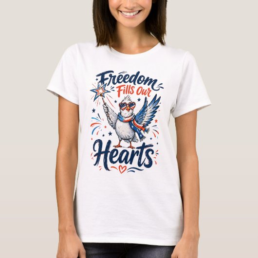 愛国ハートグラフィックTシャツ Tシャツ (正面)