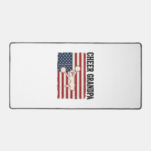 愛国ハートグランパパベテランアメリカ国旗Tシャツデザイン デスクマット