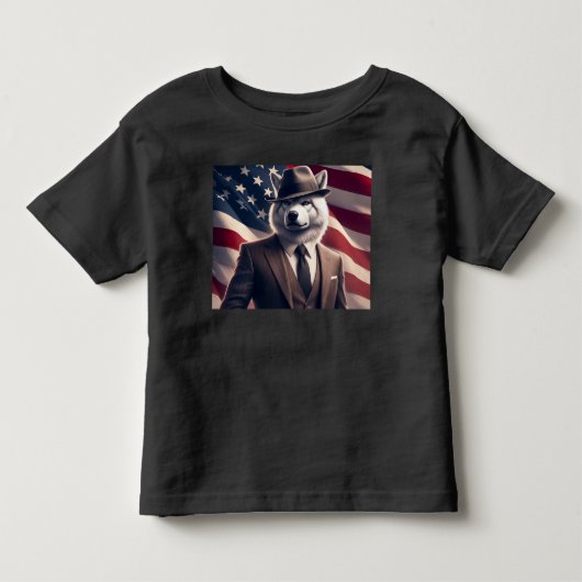 愛国ハートフルウルフ トドラーTシャツ (正面)