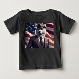 愛国ハートフルウルフ ベビーTシャツ
